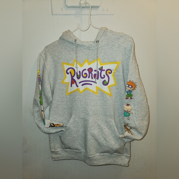 Nickelodeon Sweatshirt Mens Small Gray Rugrats Cartoons Graphic Print Ho… - Picture 1 of 9